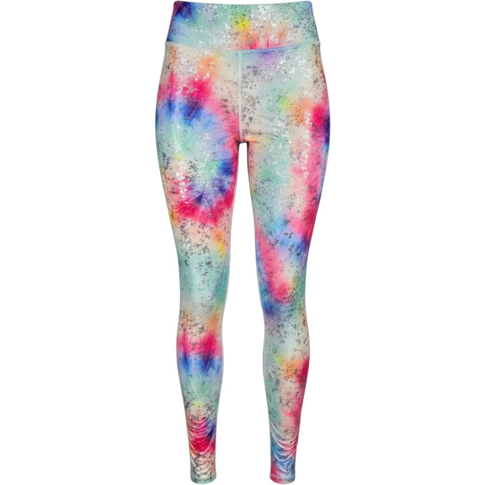 Terez Foil Splatter Tie Dye Leggings High Rise Rainbow Multi Size M Women